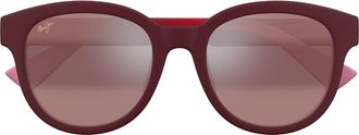 Maui Jim Ihupani AF 53mm PolarizedPlus2 Round Sunglasses in Red/maui Rose at Nordstrom