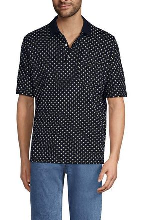 Lands End Short Sleeve Cotton Supima Polo Shirt with Pocket in Radiant Navy Foulard at Nordstrom, Size Xx-Large