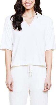 Barefoot Dreams Collared Knit Top in Pearl at Nordstrom Rack, Size X-Large