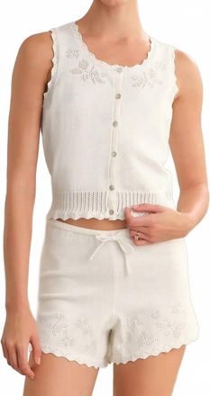 525 america Valentine Button Down Sleeveless Top In White