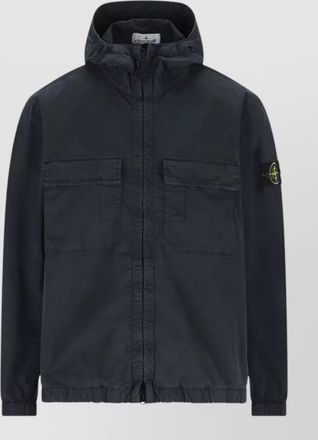 Stone Island stretch cotton twill hooded jacket