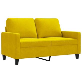 vidaXL Sof&aacute; De 2 Plazas Terciopelo Amarillo 120 Cm Vidaxl