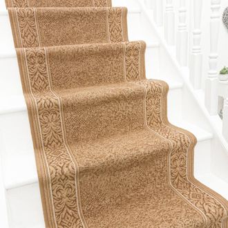 Runrug Stair Runner Carpet - Durable, Non-Slip, 5.4mm - St Tropez in Beige | Size: 100 cm x 720 cm