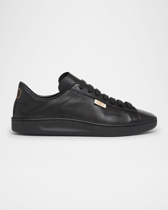 Valentino Garavani Mens Royco V Logo Calfskin Low-Top Sneakers