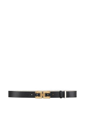Elisabetta Franchi two-tone logo buckle belt - Nero