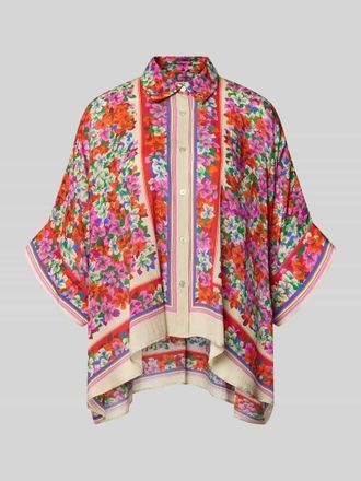 Essentiel Oversized Hemdbluse aus Viskose-Seide-Mix Modell JIRT in Rot, Gr&ouml;&szlig;e 1