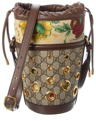 Gucci GG Supreme Canvas & Leather Bucket Bag