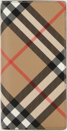 Burberry Portafoglio Continental in cotone spalmato con motivo Vintage check