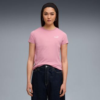Puma T-Shirt PUMA ESS SMALL NO. 1 LOGO TEE (S), Damen, Gr. M, rosa (poised pink), Jersey, Obermaterial: 100% Baumwolle, unifarben, regular fit normal, Rund
