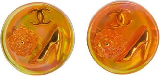 Chanel gold Plastic Clip Earrings (Pre-Owned)