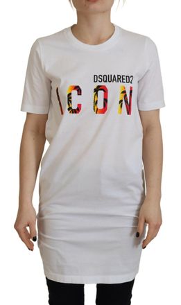 Dsquared2 Dsquared&sup2; Cotton Icon Logo Print Crewneck Womens T-shirt (Pre-Owned)