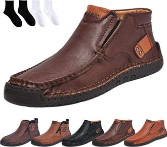 Generic Mens Boots Comfortable Waterproof Orthopedic Walking Shoes, Orthopaedic Premium Boots, Stylish and Versatile (Dark Brown 02, One Size, Adult, Men, 10.