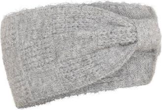 Kaffe KAlouie Rib Knit Gathered Headband in Grey Melange at Nordstrom