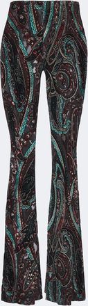 Etro Pantalones flared con paisley y parches