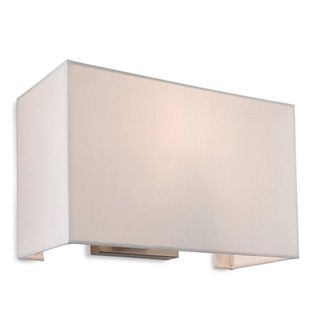 Netlighting Fargo 1 Light Single Indoor Wall Light Brushed Steel Cream Shade E27 in Grey