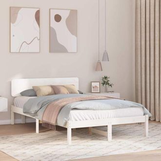 vidaXL Vidaxl - Estructura De Cama Blanco 140 X 190 Cm Madera Maciza De Pino