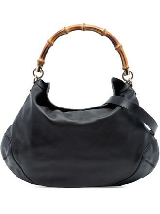 Gucci 2016-2025 Leather Peggy Bamboo satchel - Black