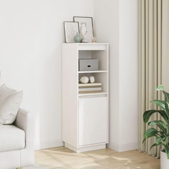 vidaXL Vidaxl - Aparador Alto De Madera Maciza De Pino Banco 37x34x110 Cm
