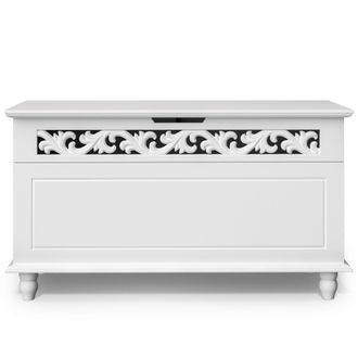 Deuba Casaria Cassapanca Con Contenitore 80x40x48 Cm In Legno Stile Rustico Capienza 100 Kg Colore Bianco Cassapanca Jersey