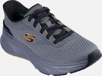 Skechers Mens Skechers Edgeride Textile Mens Charcoal/Yellow Trainers - Grey - Size: 12