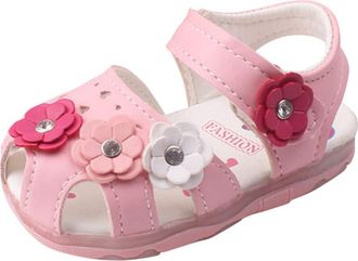 Generic Girls Luminous Sandals Flowers Baby LED Shoes Kids Toddler Infant Baby Shoes Shoes Size 8 Boys, pink, 3.5/4.5 UK Child