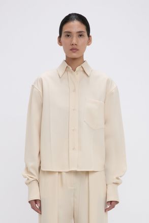 Victoria Beckham Ellys Shirt In Alabaster - 10 - Womens