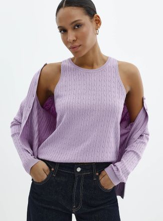 Contemporaine Womens Flowy cable-knit Cami Top