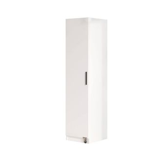 Dmora Armario Multiuso 1 Puerta Gaemi, Perchero, 7 Estantes, Apertura Batiente, 42x176h Cm Blanco