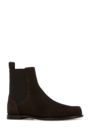 Fendi Mens Brown Suede Chelsea Ankle Boots Stivali