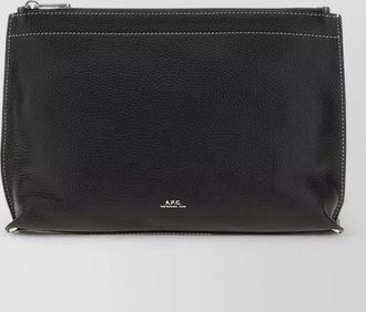 A.P.C. neige leather clutch bag