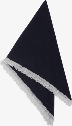 Ganni Navy Scarf in Lace Wool