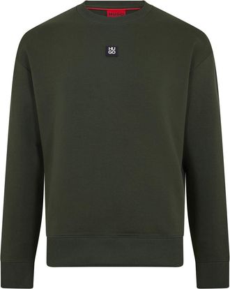 HUGO BOSS Hugo Mens Dettil Crew Neck Sweatshirt in Dark Green - Size X-Small