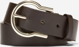 Cole Haan Womens 32MM Hinged Buckle Belt - Brown Size Medium