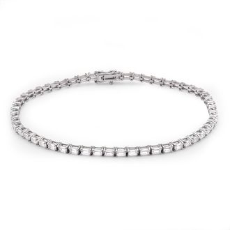 MAX + STONE 14k Solid Gold Lab Grown Diamond Baguette Tennis Bracelet