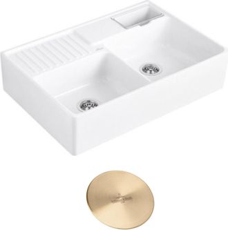 Villeroy & Boch Villeroy&boch - Villeroy Et Boch Fregadero De Cocina Tradition Sello 89,5 X 63 Cer&aacute;mica Blanco Autodrenante + Tapa Desag&uuml;e Gold