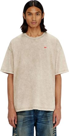 Diesel Cotton T-shirt with treated effect - T-Shirts - Man - Beige