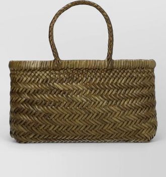 Dragon Diffusion woven beach bag featuring top handles