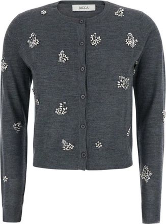 Jucca Cardigan met toegevoegde details - Dames - Vesten - Grijs - L - Truien & Vesten