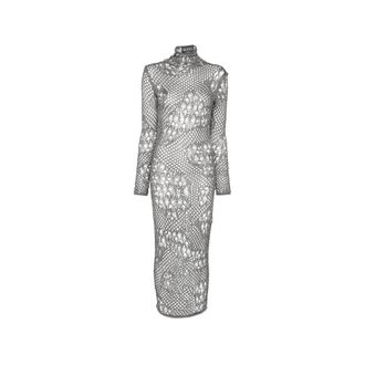 Dondup Open-knit Long-sleeved Midi Dress