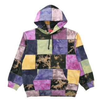 SUPREME Patchwork Tie Dye Hooded Sweatshirt Multi-Color SUP-SS19-10178