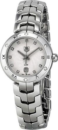 Tag Heuer Pre-owned Tag Heuer Link Diamond Silver dial S-shape guilloche 11 diamonds Dial Ladies Watch WAT1413.BA0954