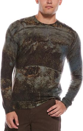Autumn Cashmere Grunge Print Cashmere Crewneck Sweater