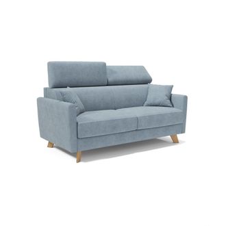 Divani.Store Sof&aacute; cama con reposacabezas ajustables 200 cm azul