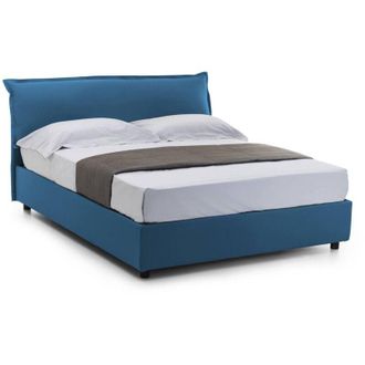 Talamo Italia Talamo Italia - Letto matrimoniale Clio, Letto contenitore sfoderabile con testiera e giroletto contenitore imbottiti, 100% Made in Italy, adatto per