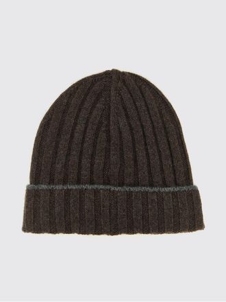 Brunello Cucinelli Beanie in cashmere a coste con risvolto
