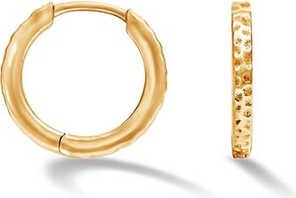 Dower & Hall Medium Hammered Nomad Huggie Hoops