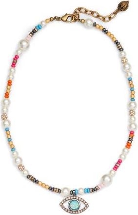 Kurt Geiger Evil Eye Beaded Pendant Necklace in Multi at Nordstrom Rack