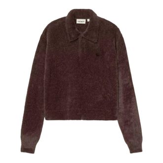 Carhartt Work in Progress Maine Polo Sweater - Dames - Polos - Bruin - XS - Katoen - Tops