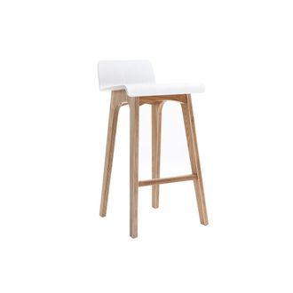 Miliboo Miliboo - Taburete / Silla De Bar Escandinavo 65cm Blanco Patas Madera Baltik