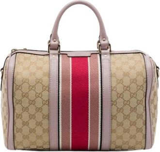Gucci Pre-owned Satchel - Dames - Vintage Handtas - Beige - ONE Size - Leer - Vintage
